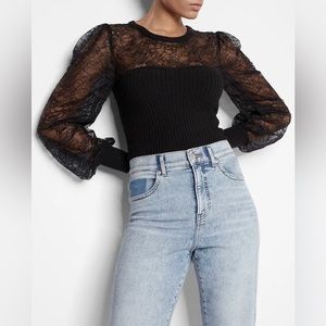 NWOT Express lace balloon sleeve sweater